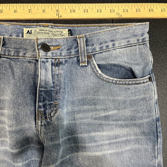 American Eagle Vtg Y2K Jeans Womens Sz 6 Distressed Low rise Boyfriend Bootcut - Picture 7 of 13